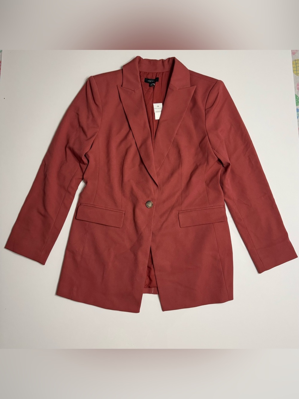 Ann Taylor Single-Button Blazer in Rust - Womens Blazer Jacket